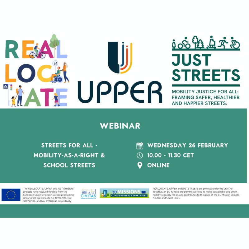 Webinar - Streets for All - Mobility-as-a-Right & School Streets (REALLOCATE / UPPER / JUST STREETS)